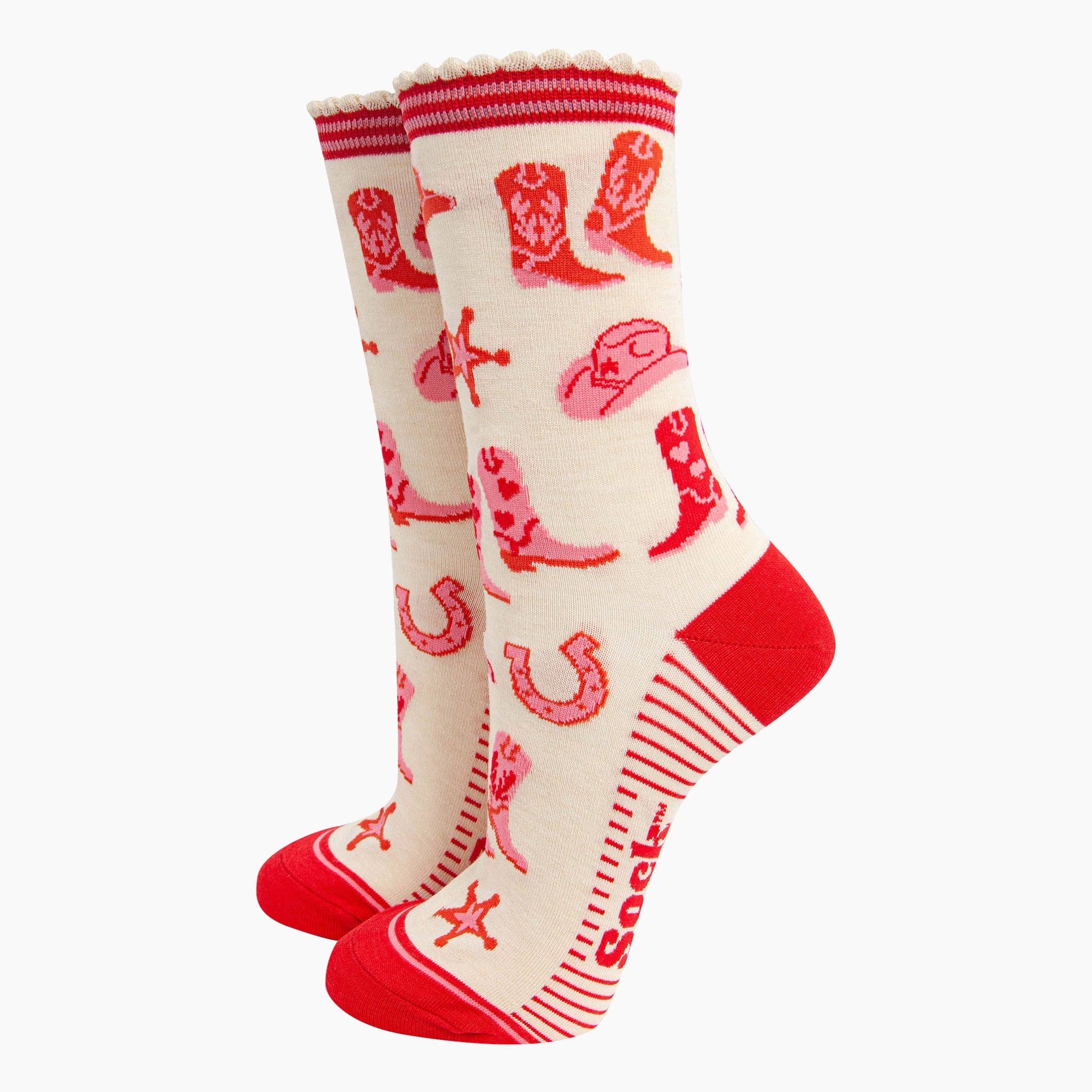 Wild West Bamboo Socks - Cream