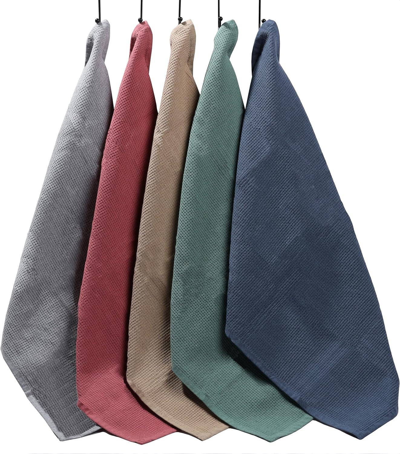 OLIVIA ROCCO Pack Of 5 Waffle Kitchen Tea Towels