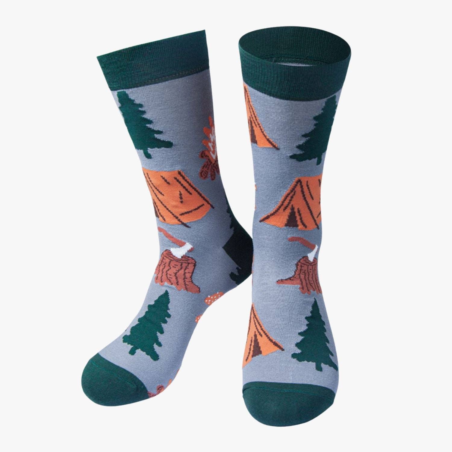 Happy Camper Bamboo Socks - Grey