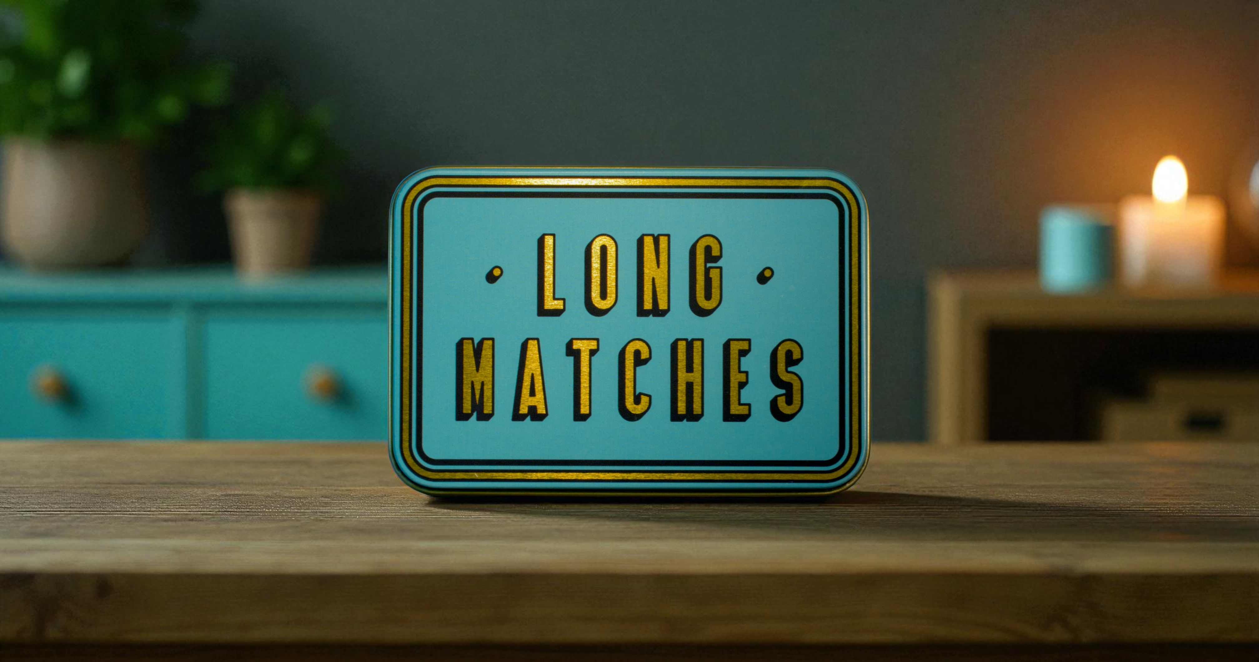 Long Match Storage Tin – Teal, Rust or Putty