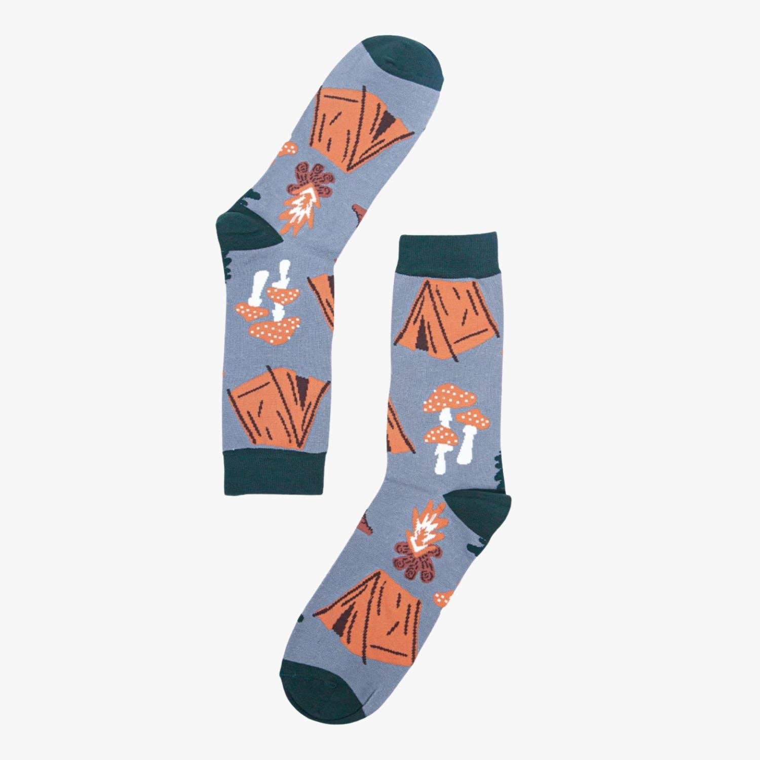 Happy Camper Bamboo Socks - Grey