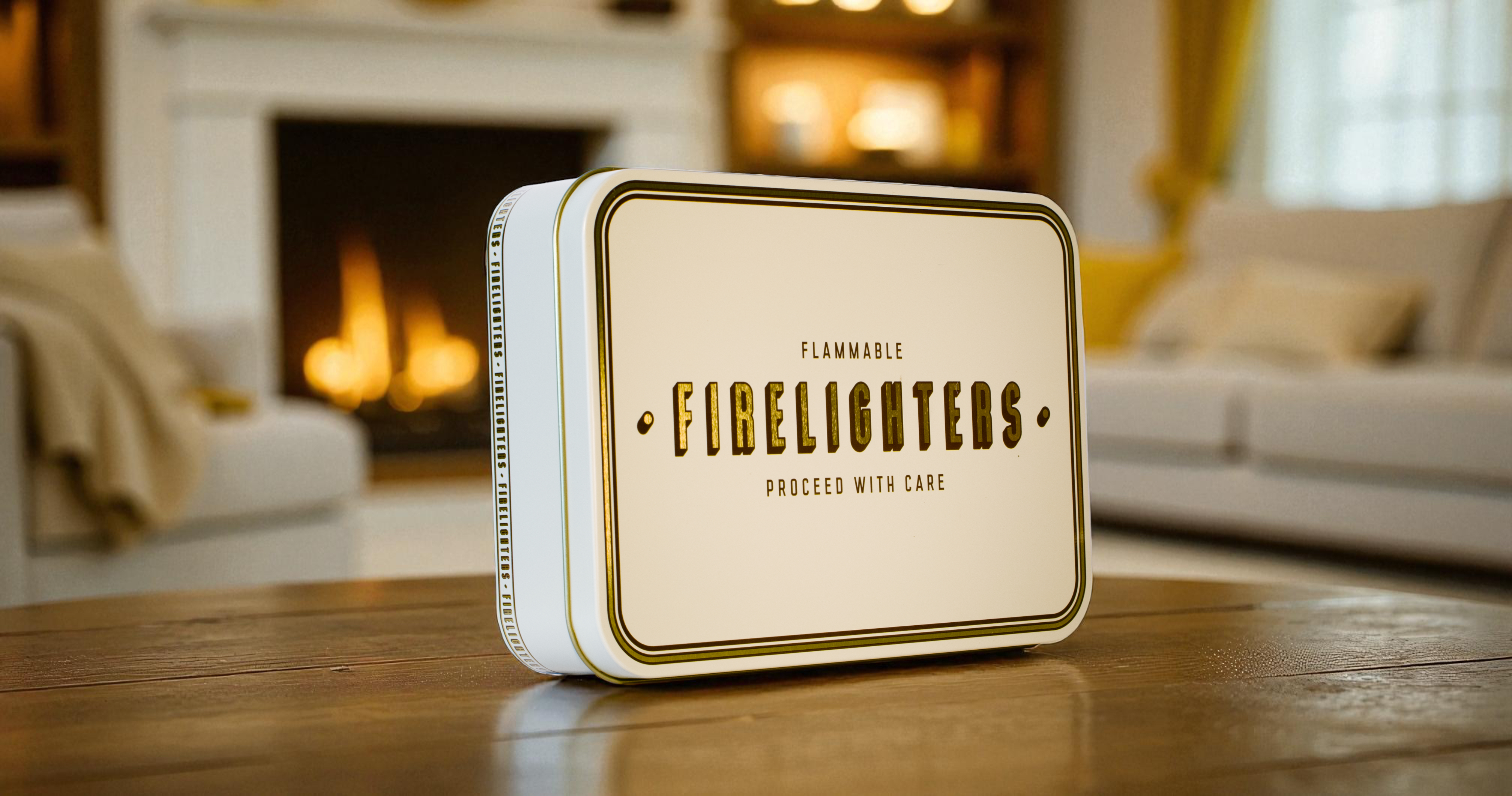 Firelighters Storage Tin - Teal, Rust or Putty