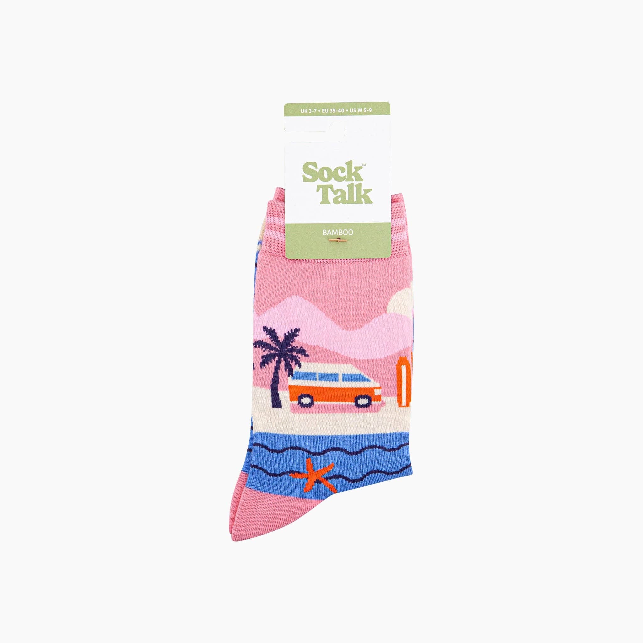 Beach Days Bamboo Socks - Pink
