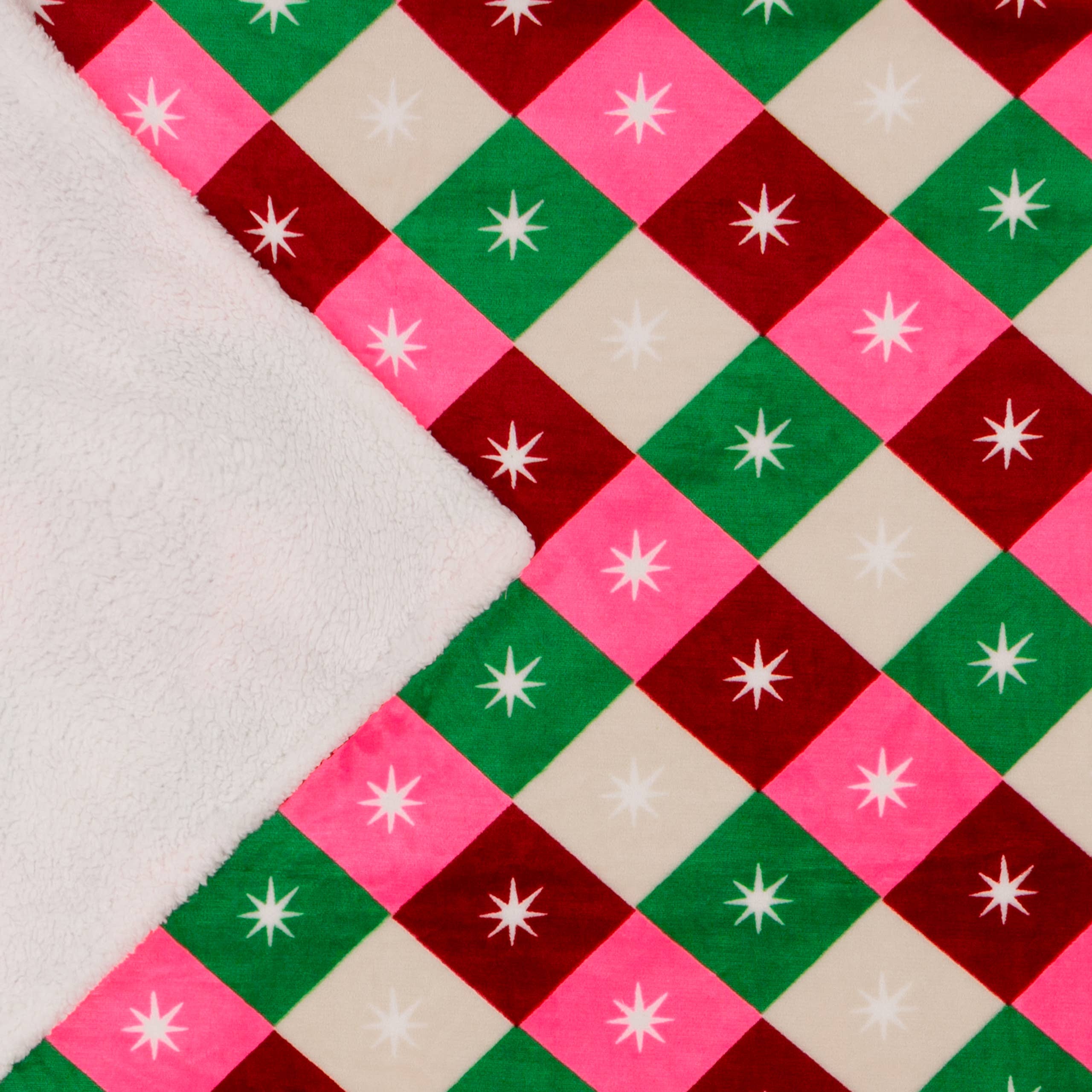 Star Sherpa Fleece Throw Multicolour