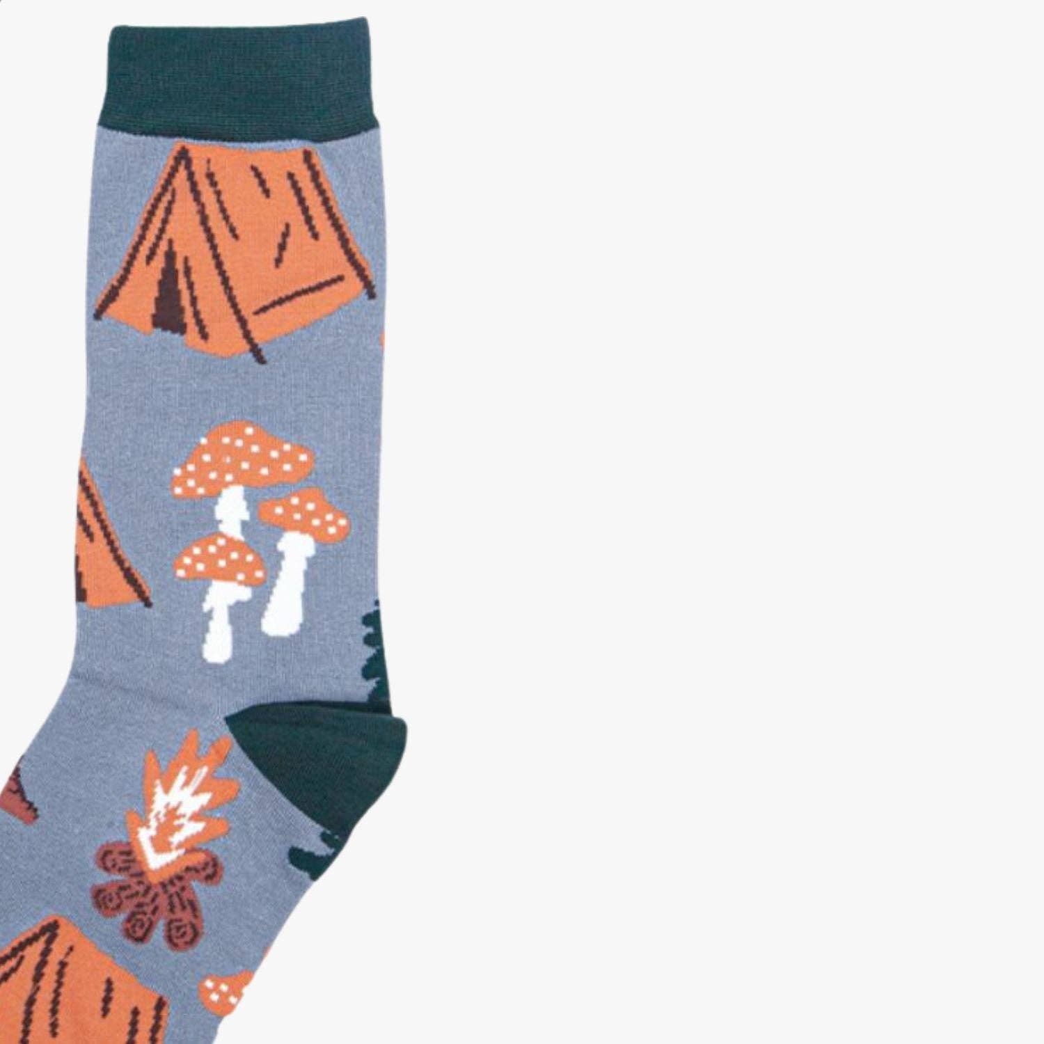 Happy Camper Bamboo Socks - Grey
