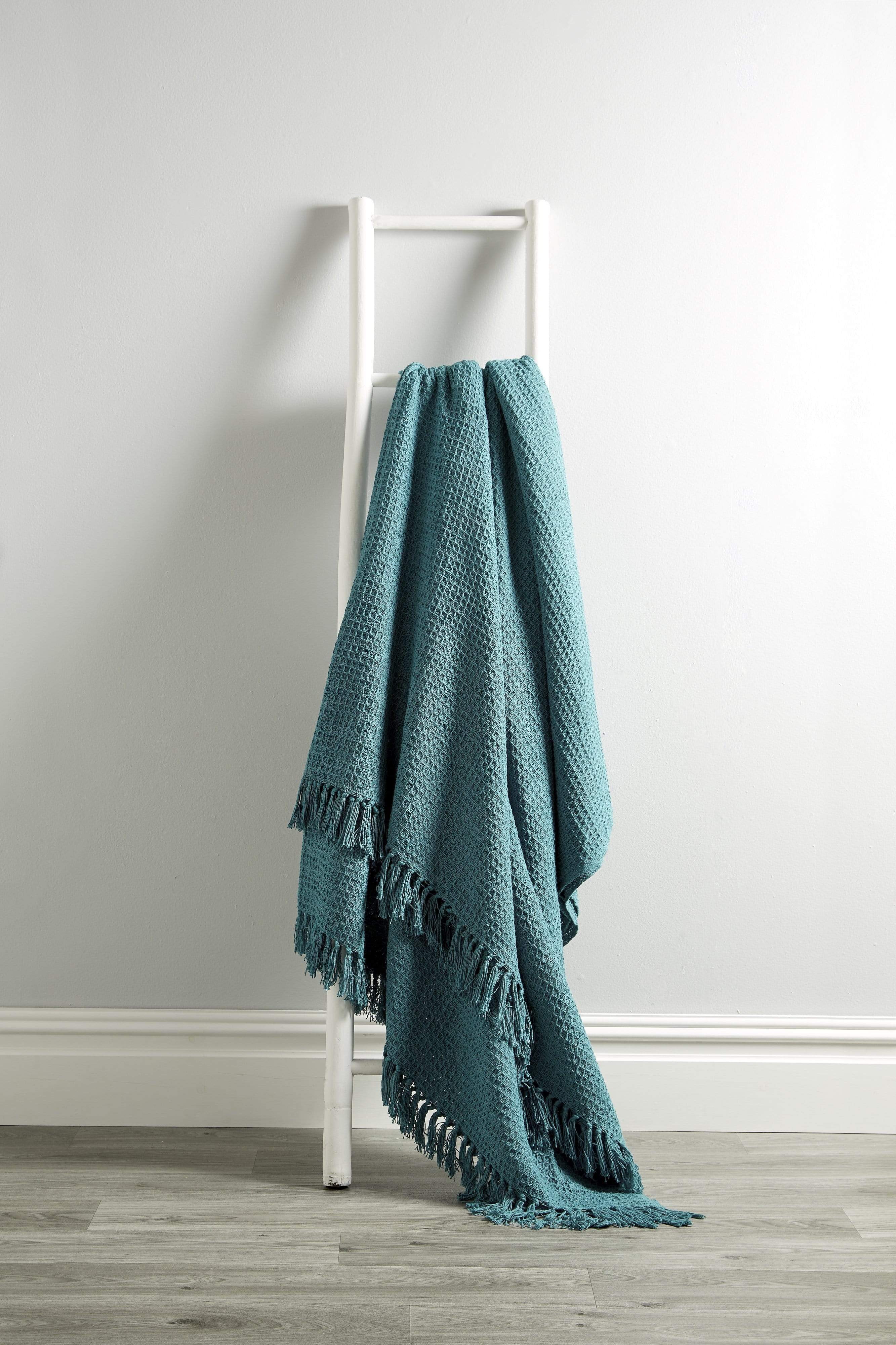 Pure Cotton Honeycomb Throw - Various Colours