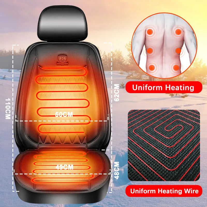 Heated seat cover close-up fabric detail – soft winter lining – The Van Haven UK