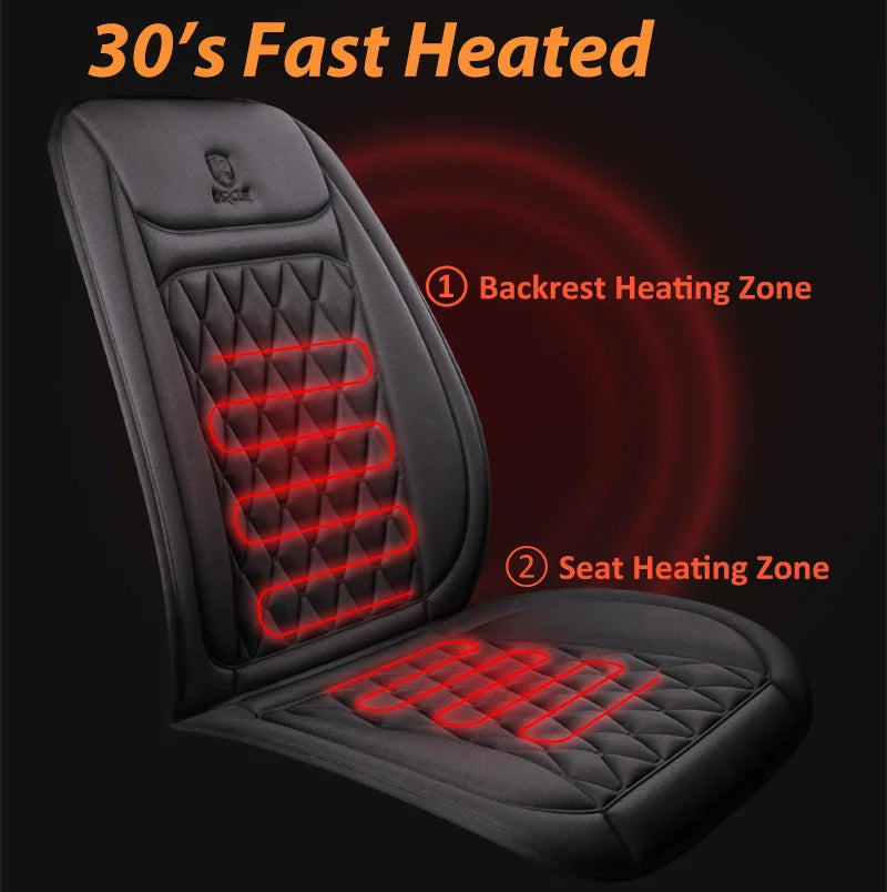 Heated seat cover close-up fabric detail – soft winter lining – The Van Haven UK