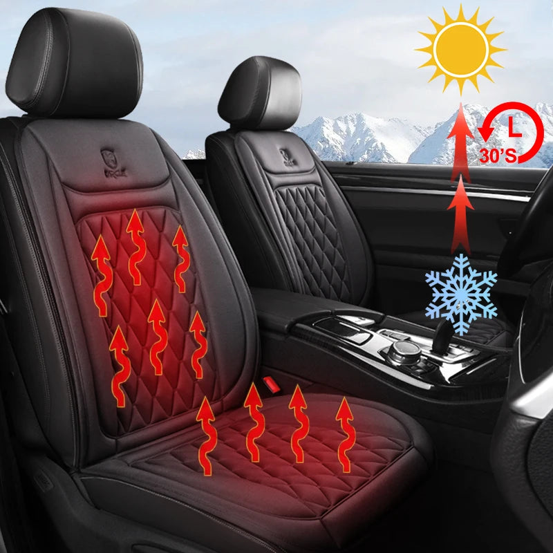 Campervan interior with heated seat cover – cold weather driving essential – The Van Haven