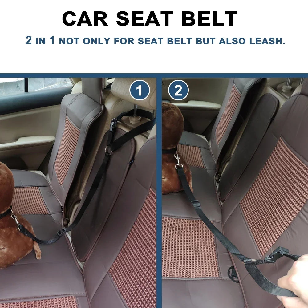 Two-in-one Pet Car Seat Belt Nylon Lead