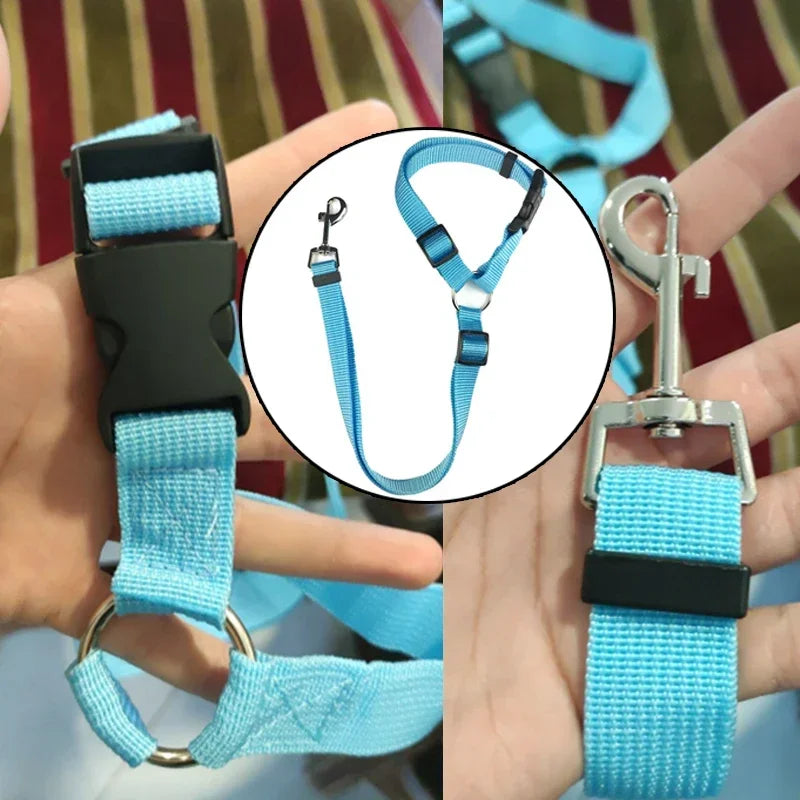 Two-in-one Pet Car Seat Belt Nylon Lead