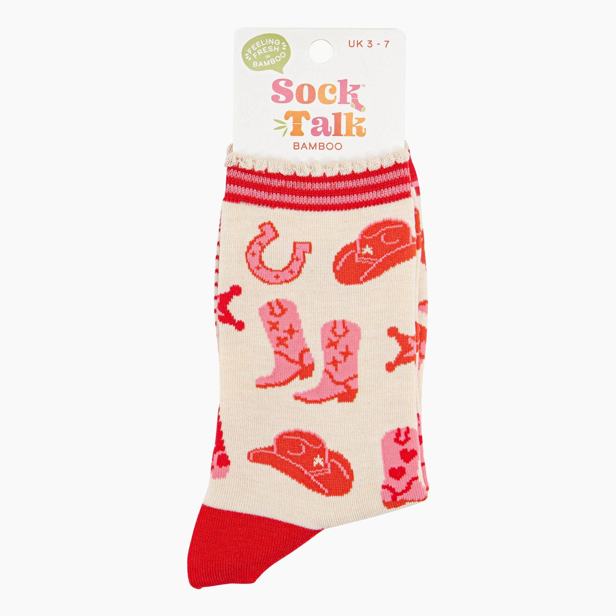 Wild West Bamboo Socks - Cream