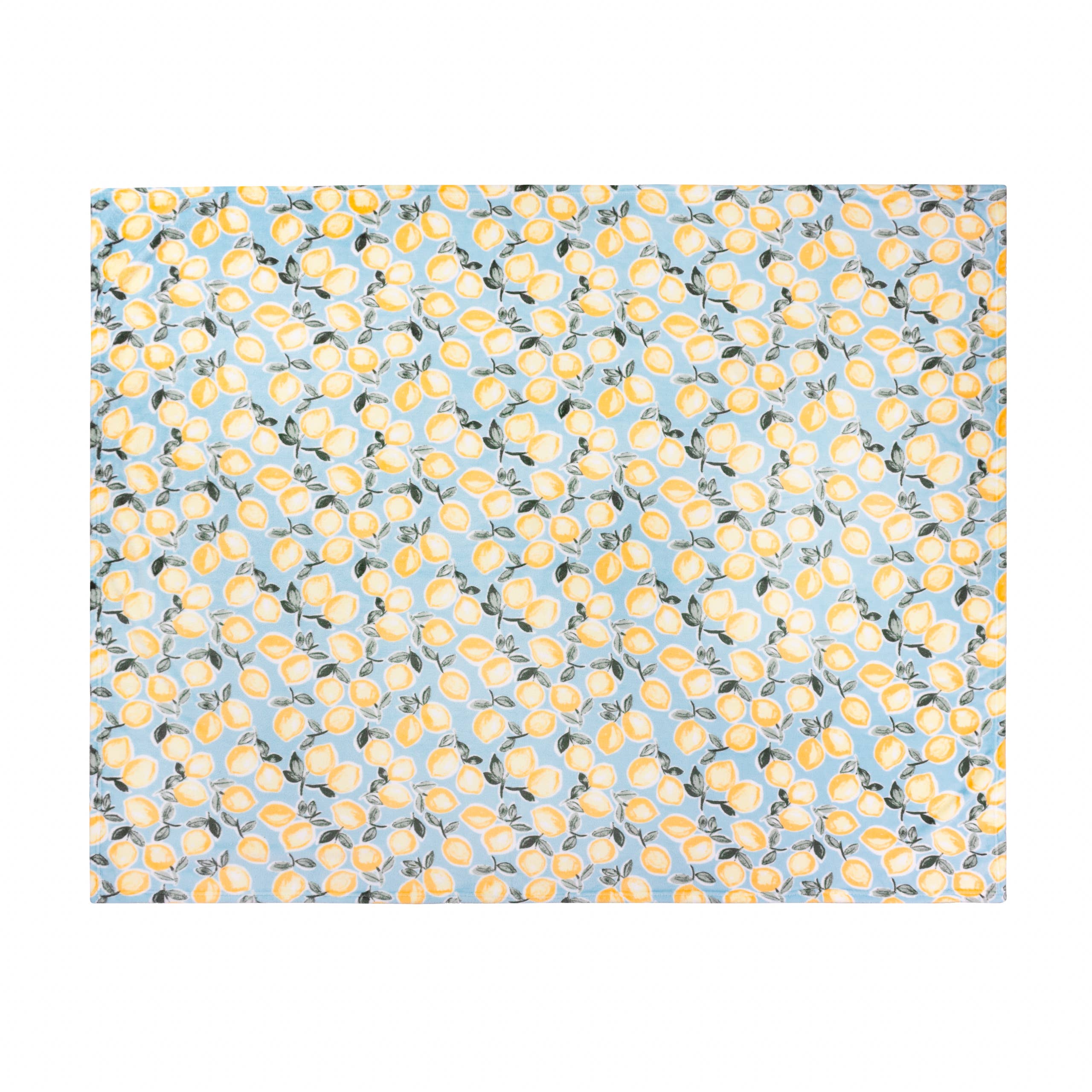 Lemons Fleece Throw Blue