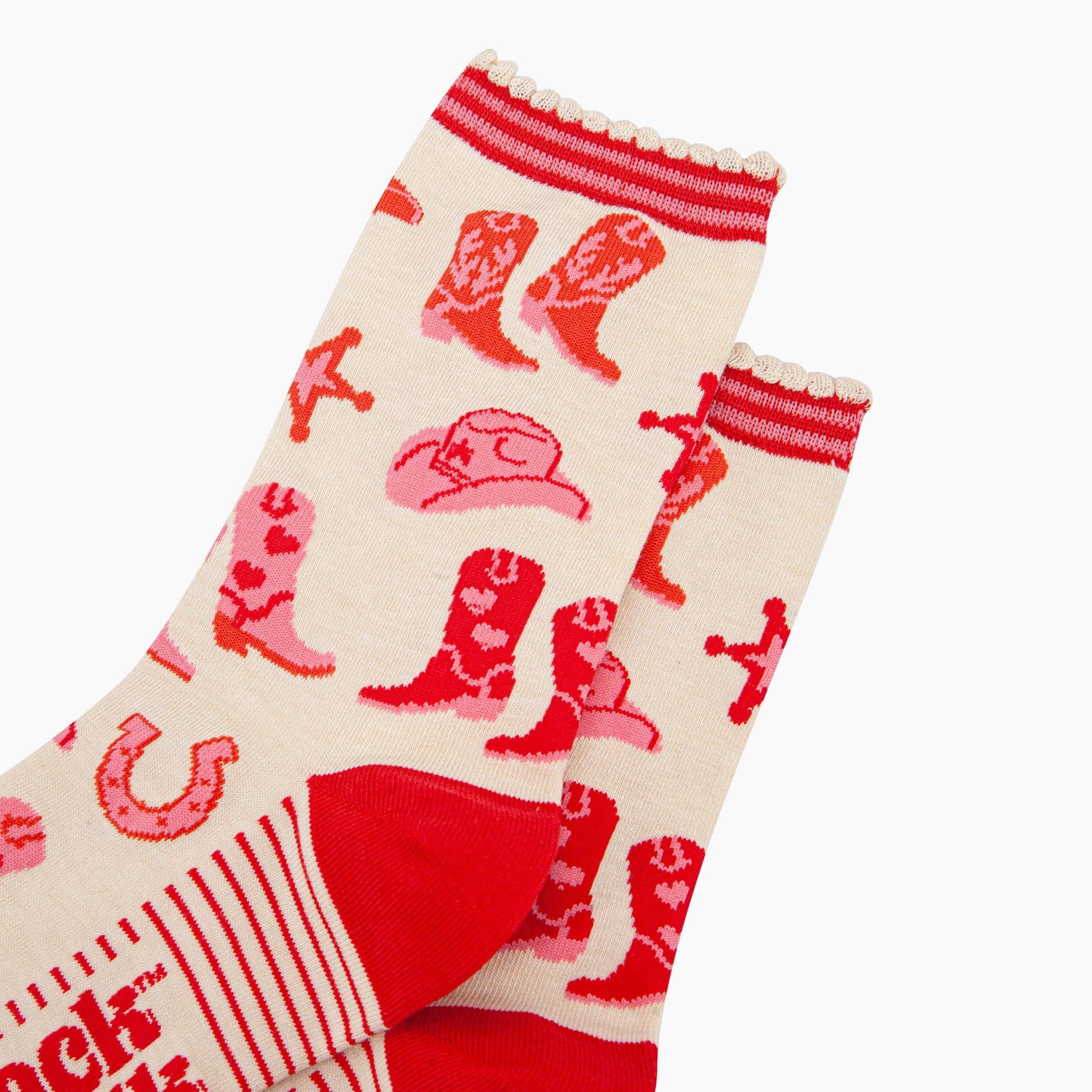 Wild West Bamboo Socks - Cream