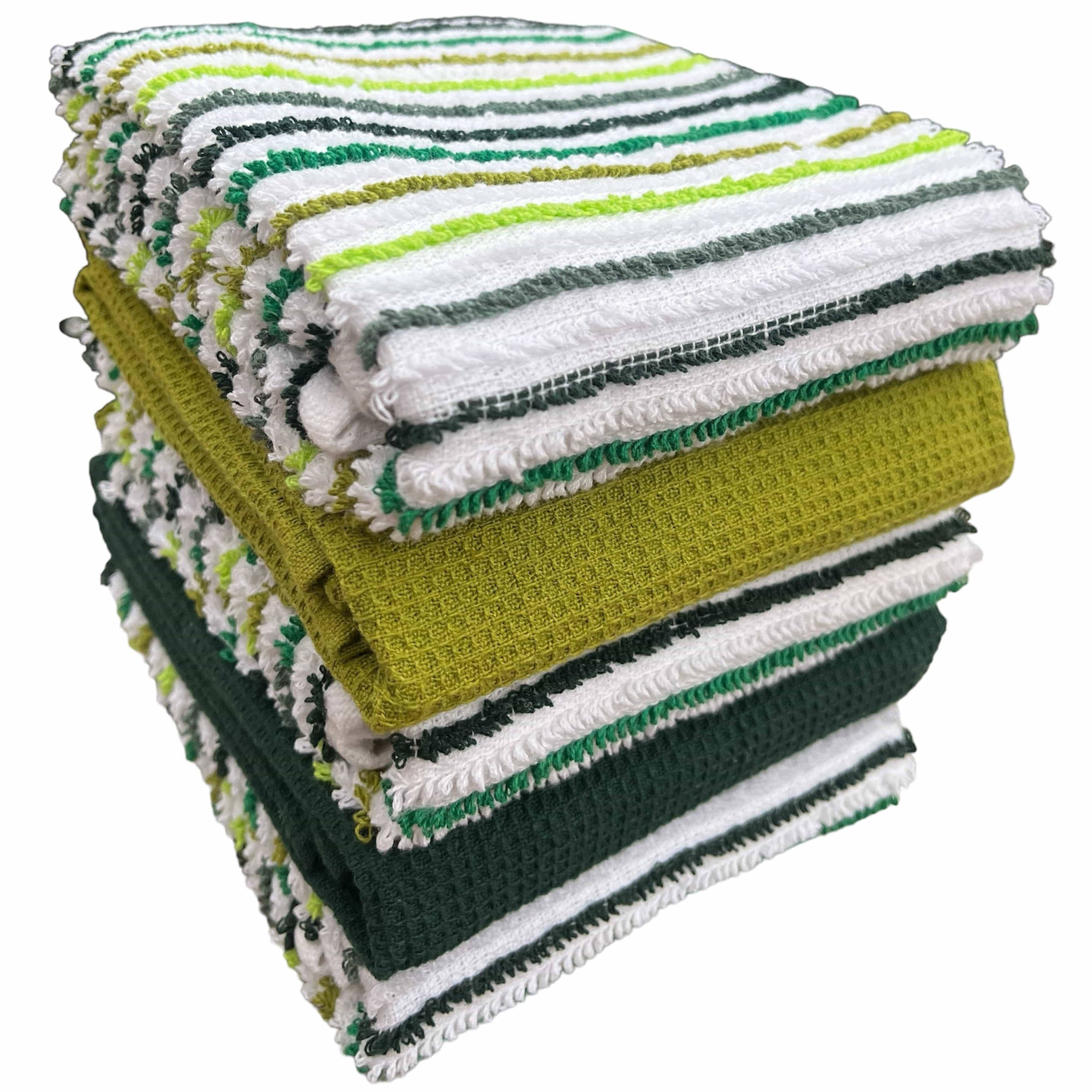 OLIVIA ROCCO 5 Pack Striped Cotton Kitchen Tea Towels