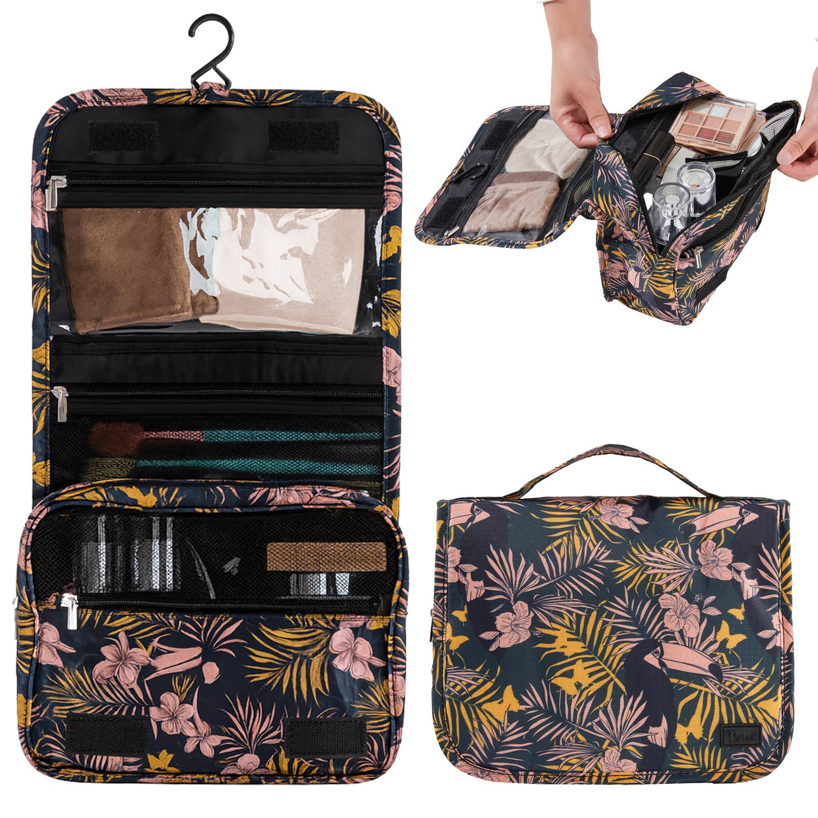 Vanlife Hanging Travel Wash Bag for Toiletries & Cosmetics