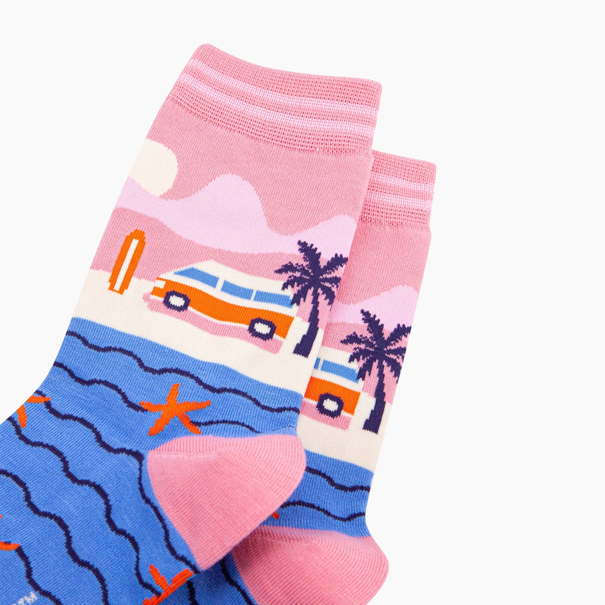 Beach Days Bamboo Socks - Pink