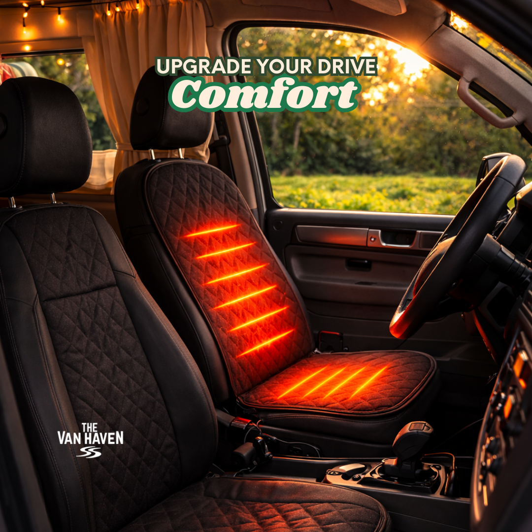 12V Heated Car Seat Cover | Vanlife Comfort Essential | The Van Haven